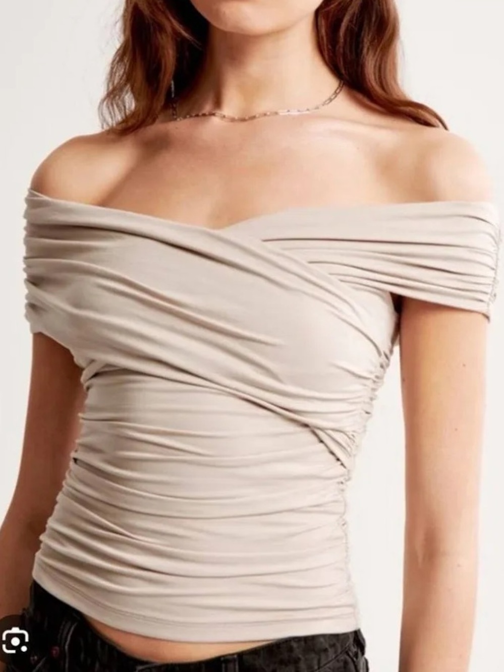 NWT Abercrombie & Fitch Ruched Off-The-Shoulder Top